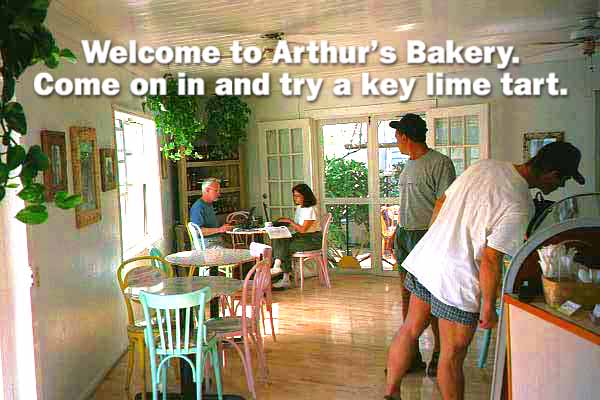 International lollygaggers at Arthur's Bakery on Harbour Island Bahamas